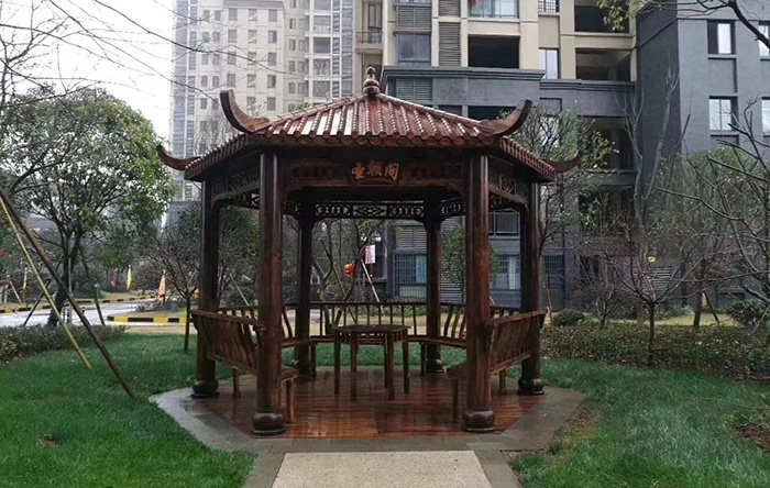 八角木涼亭