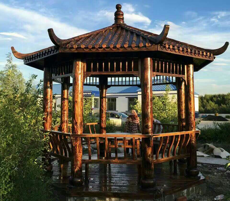 實(shí)木八角涼亭