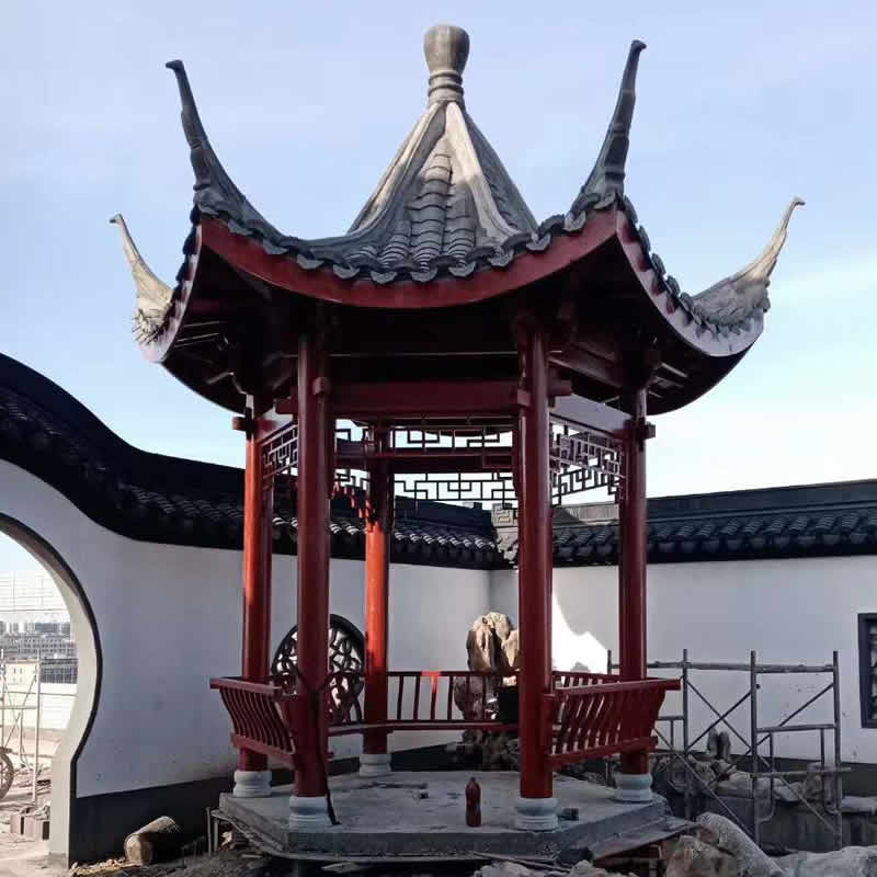 古建筑小青瓦涼亭