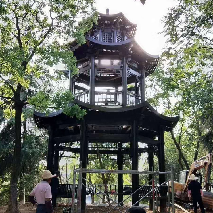 三層八角古建涼亭