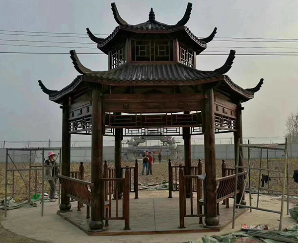 雙層六角涼亭