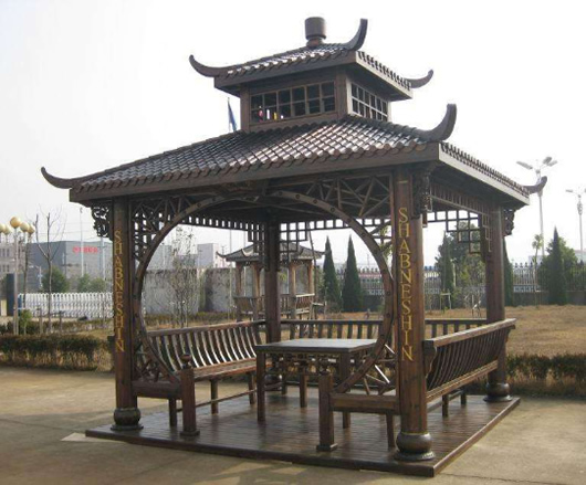 雙層四角涼亭